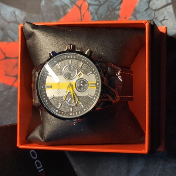 KONXIDO Men’s Leather Watch NEW - Picture 1 of 4